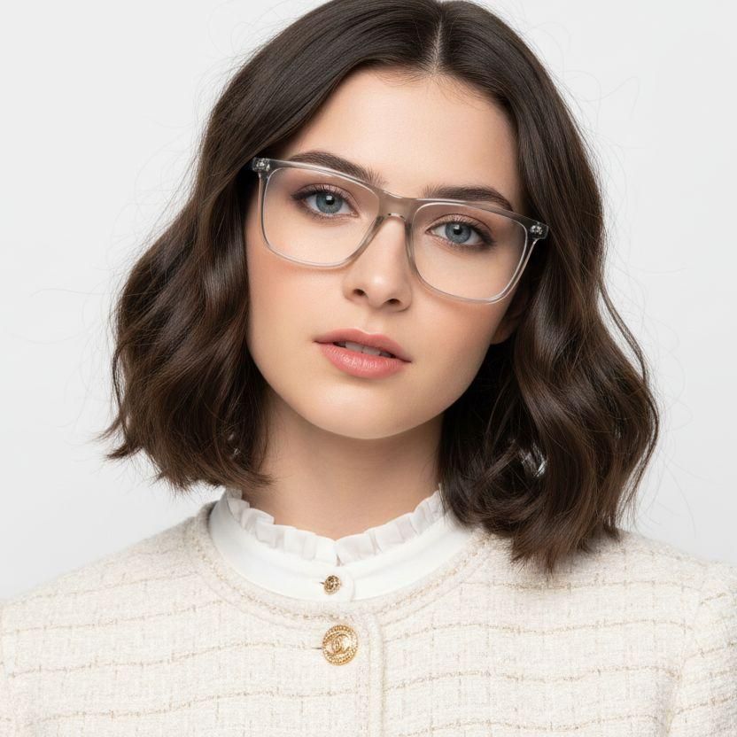 Rectangular Grey Acetate Glasses #BS1902-0004