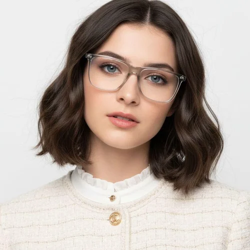 Lunettes rectangulaires en acétate gris #BS1902-0004