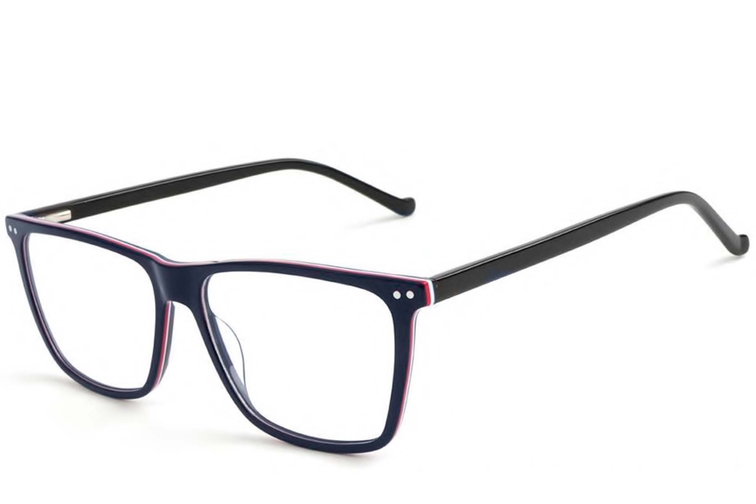 Rectangular Blue Acetate Glasses #BS1902-0005