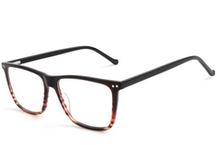 Rectangular Brown Acetate Glasses #BS1902-0006