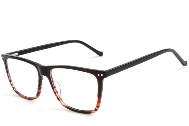 Gafas rectangulares de acetato marrón #BS1902-0006