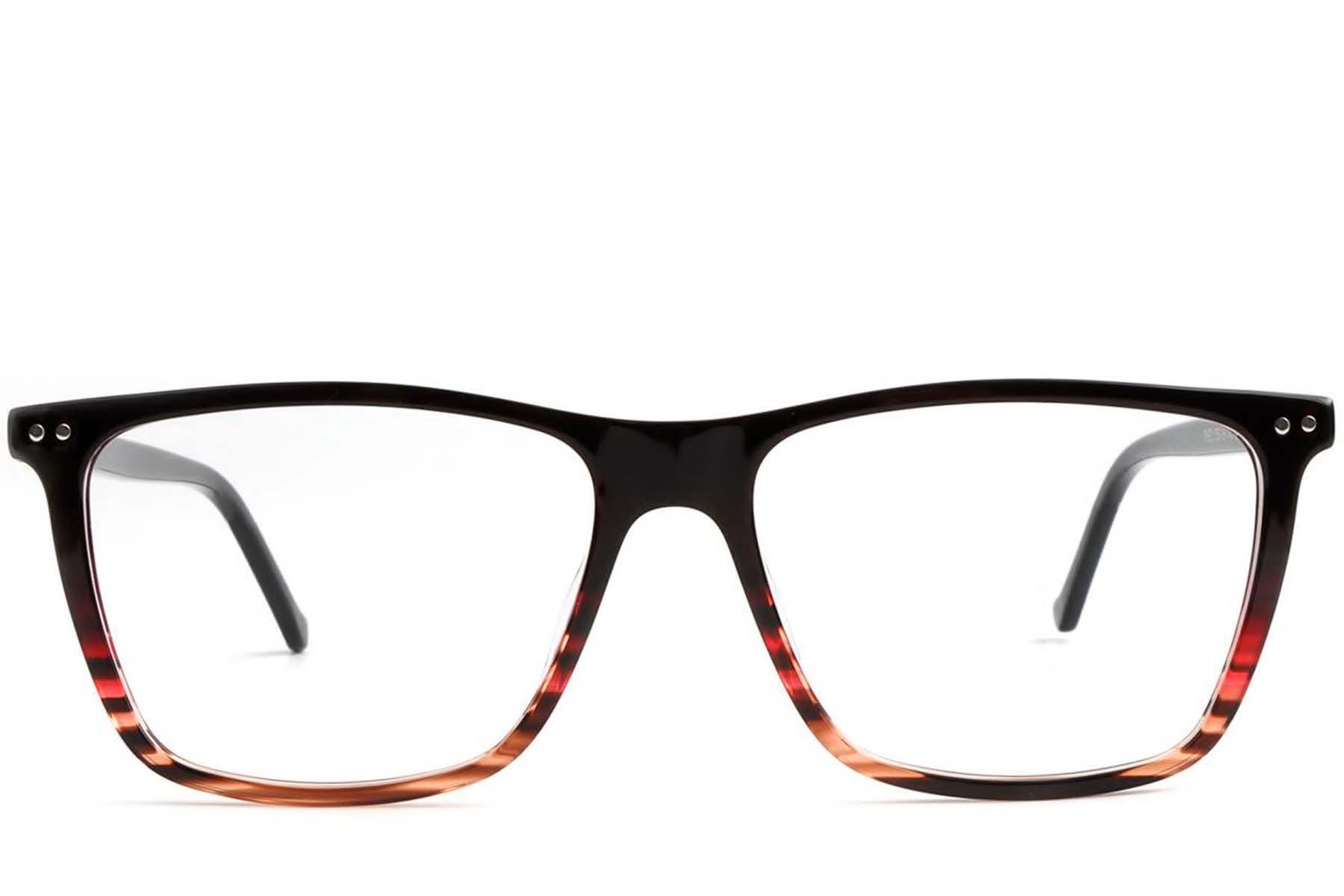 Rectangular Brown Acetate Glasses #BS1902-0006