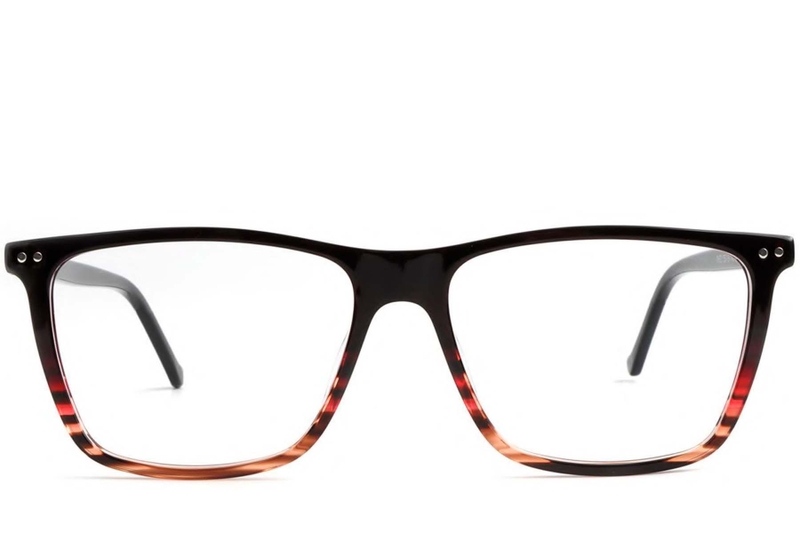 Rectangular Brown Acetate Glasses #BS1902-0006