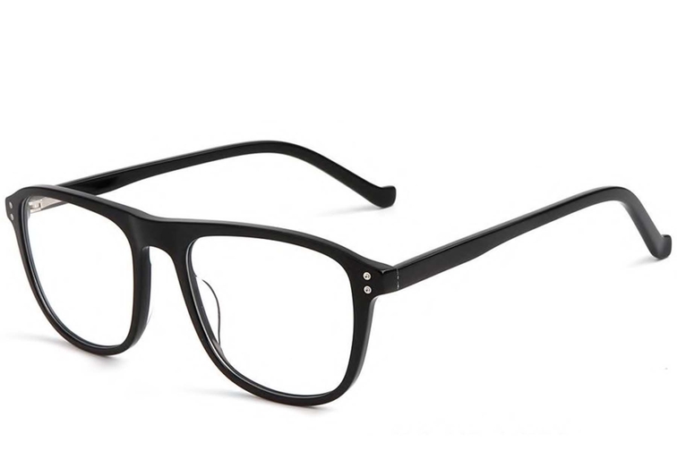 Gafas de aviador de acetato negro #BS1902-0007