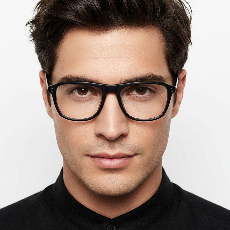 Gafas de aviador de acetato negro #BS1902-0007