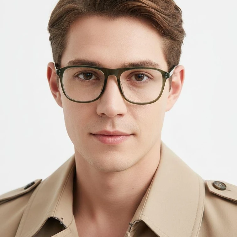 Aviator Green Acetate Glasses #BS1902-0008
