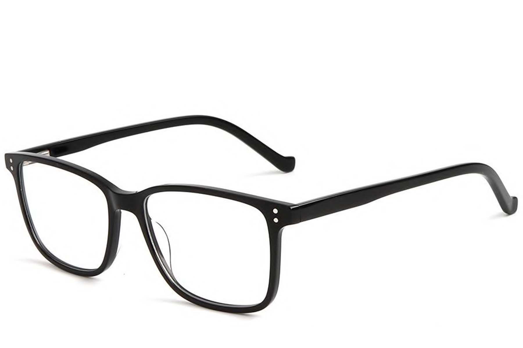 Rectangular Black Acetate Glasses #BS1902-0013