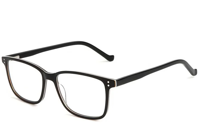 Rechteckige schwarze Acetatbrille #BS1902-0017