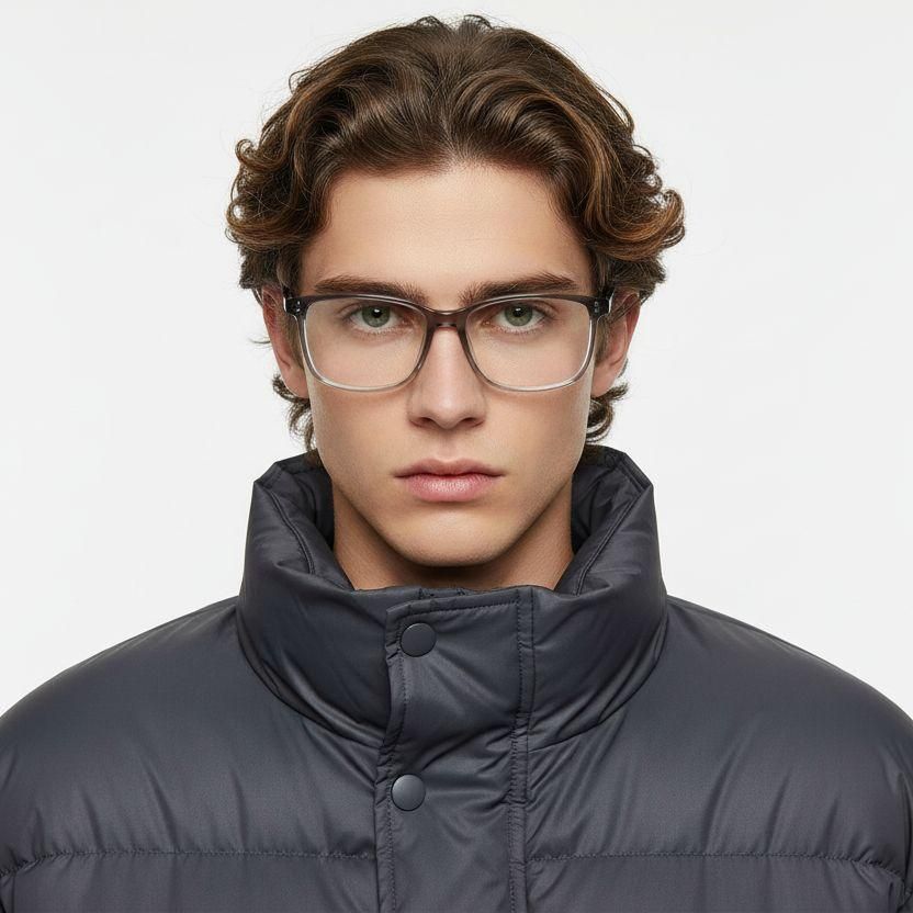 Rectangular Grey Acetate Glasses #BS1902-0018