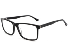 Rechteckige schwarze Acetatbrille #BS1902-0019