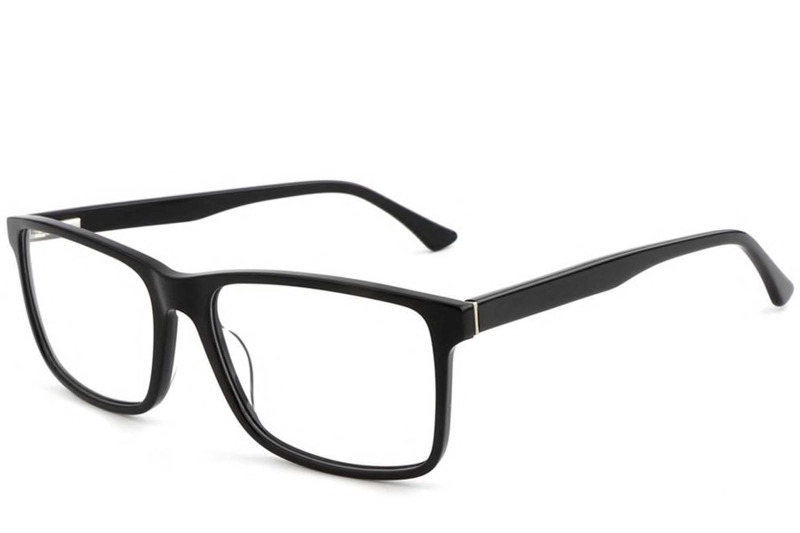 Rechteckige schwarze Acetatbrille #BS1902-0019
