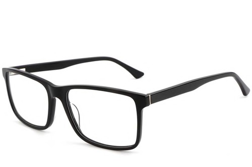 Rectangular Black Acetate Glasses #BS1902-0019