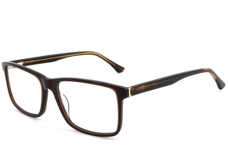 Rectangular Brown Acetate Glasses #BS1902-0020