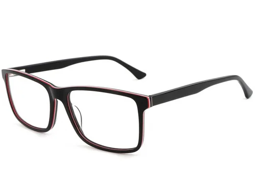 Rectangular Black Acetate Glasses #BS1902-0022