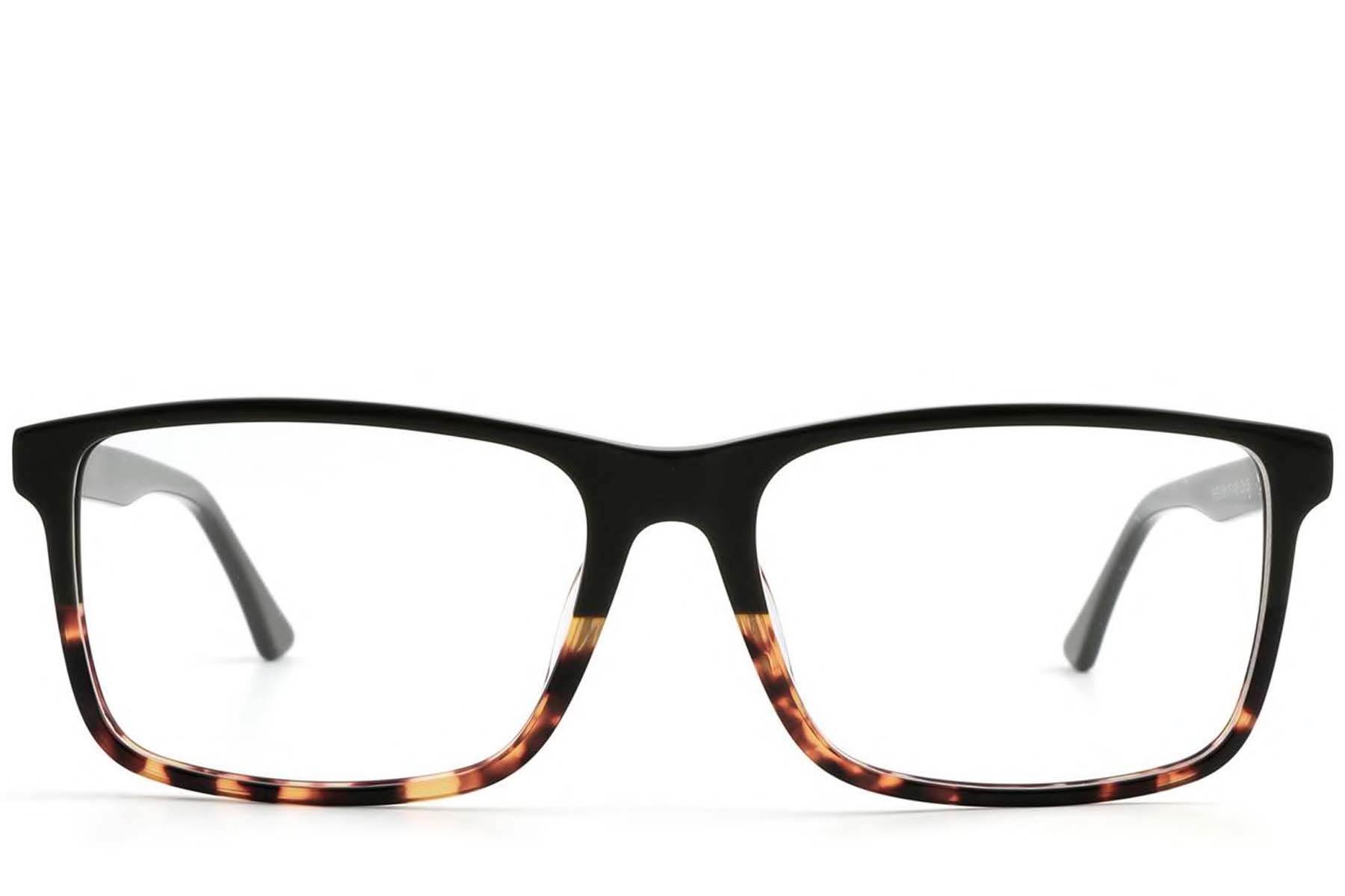 Rectangular Tortoiseshell Acetate Glasses #BS1902-0023