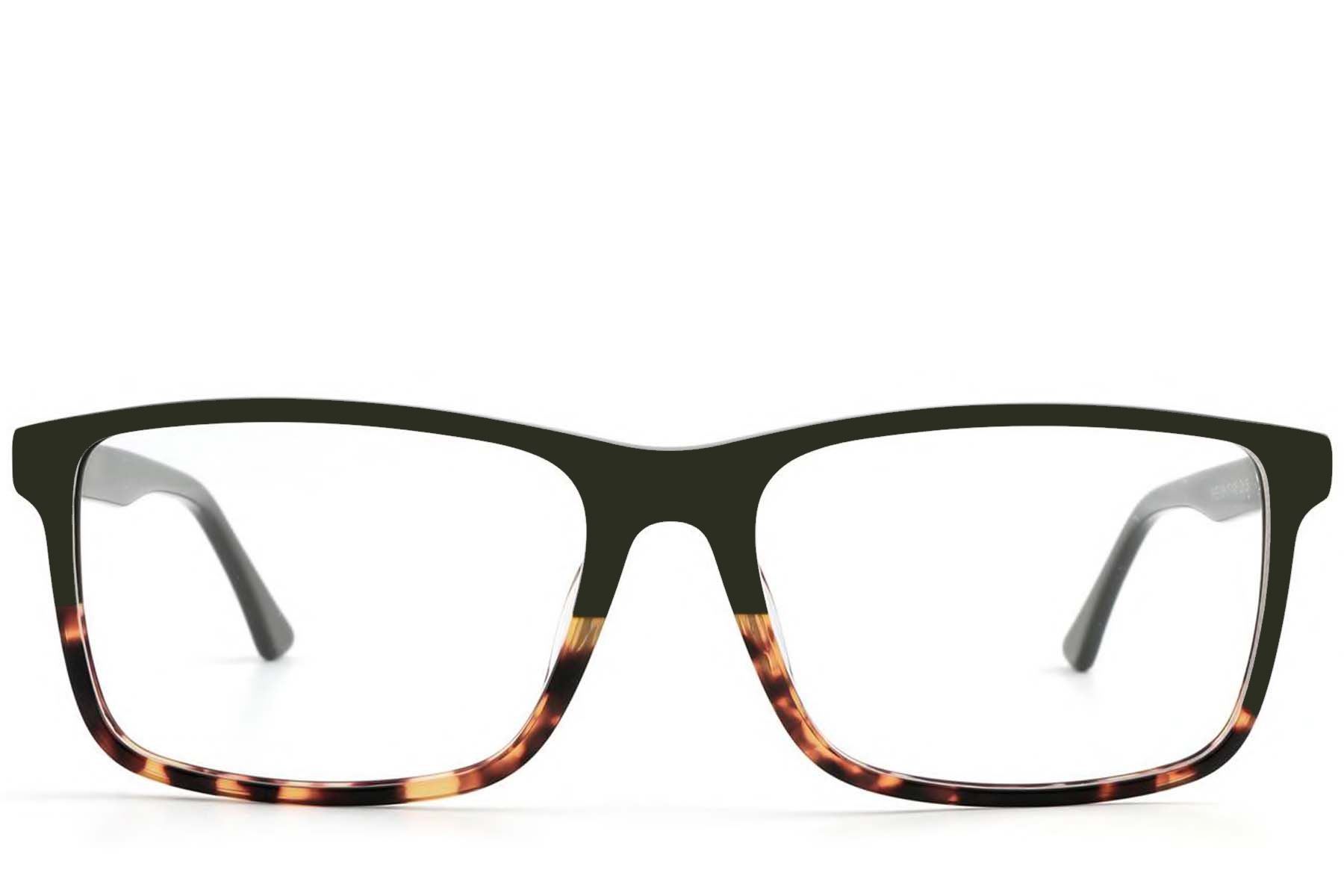 Rectangular Tortoiseshell Acetate Glasses #BS1902-0023
