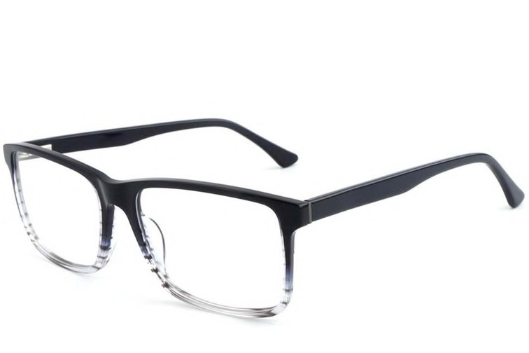 Rechteckige blaue Acetatgläser #BS1902-0024