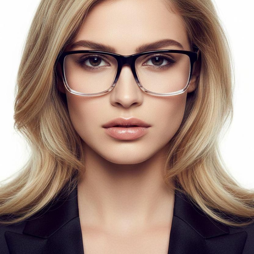 Rectangular Blue Acetate Glasses #BS1902-0024