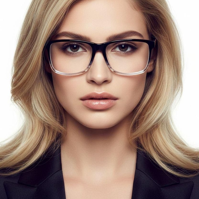 Rectangular Blue Acetate Glasses #BS1902-0024