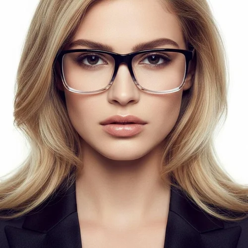 Lunettes rectangulaires en acétate bleu #BS1902-0024