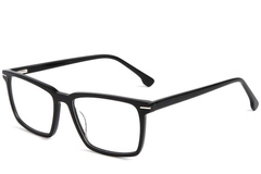 Rectangular Black Acetate Glasses #BS1902-0025