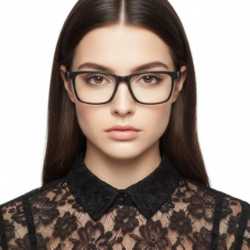 Lunettes rectangulaires en acétate noir #BS1902-0025