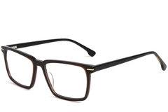 Rectangular Brown Acetate Glasses #BS1902-0026