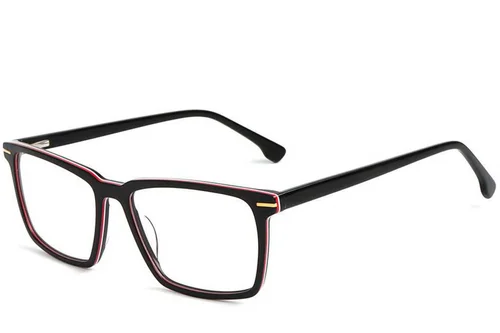 Lunettes rectangulaires en acétate noir #BS1902-0028