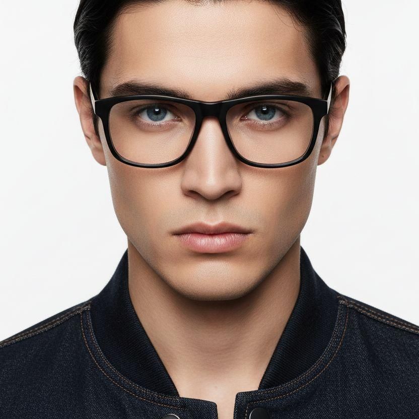 Aviator Black Acetate Glasses #BS1902-0031