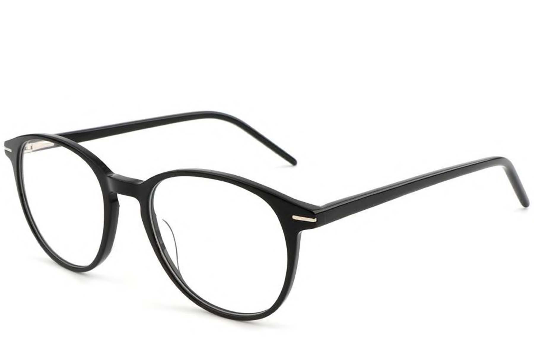 Oval Black Acetate Glasses #BS1902-0036