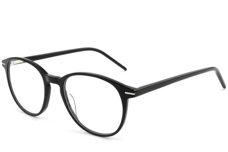Oval Black Acetate Glasses #BS1902-0036