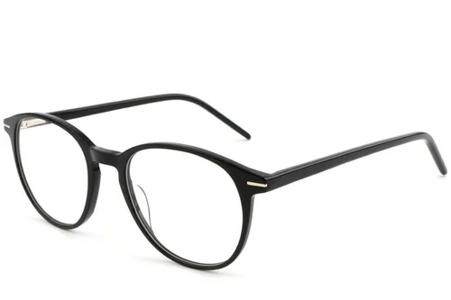 Lunettes ovales en acétate noir #BS1902-0036