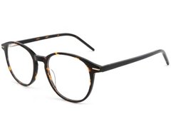 Oval Tortoiseshell Acetate Glasses #BS1902-0037