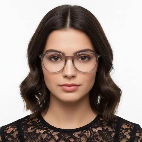 Lunettes ovales en acétate gris #BS1902-0038