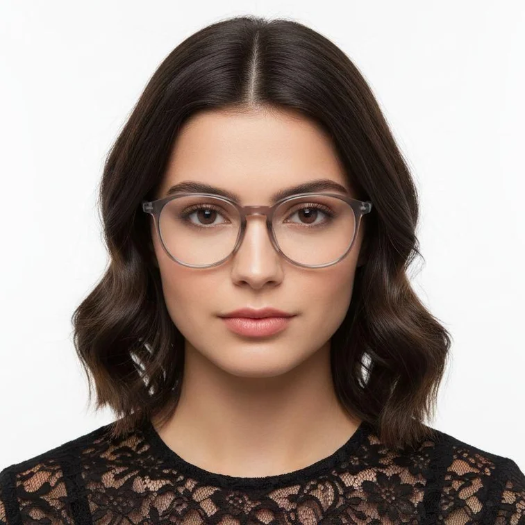Occhiali ovali in acetato grigio #BS1902-0038