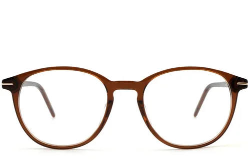 Lunettes ovales en acétate brun #BS1902-0039