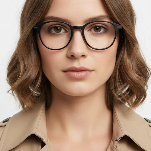 Lunettes ovales en acétate gris #BS1902-0040