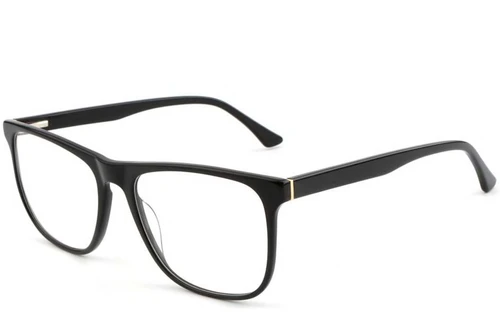 Rectangular Black Acetate Glasses #BS1902-0042