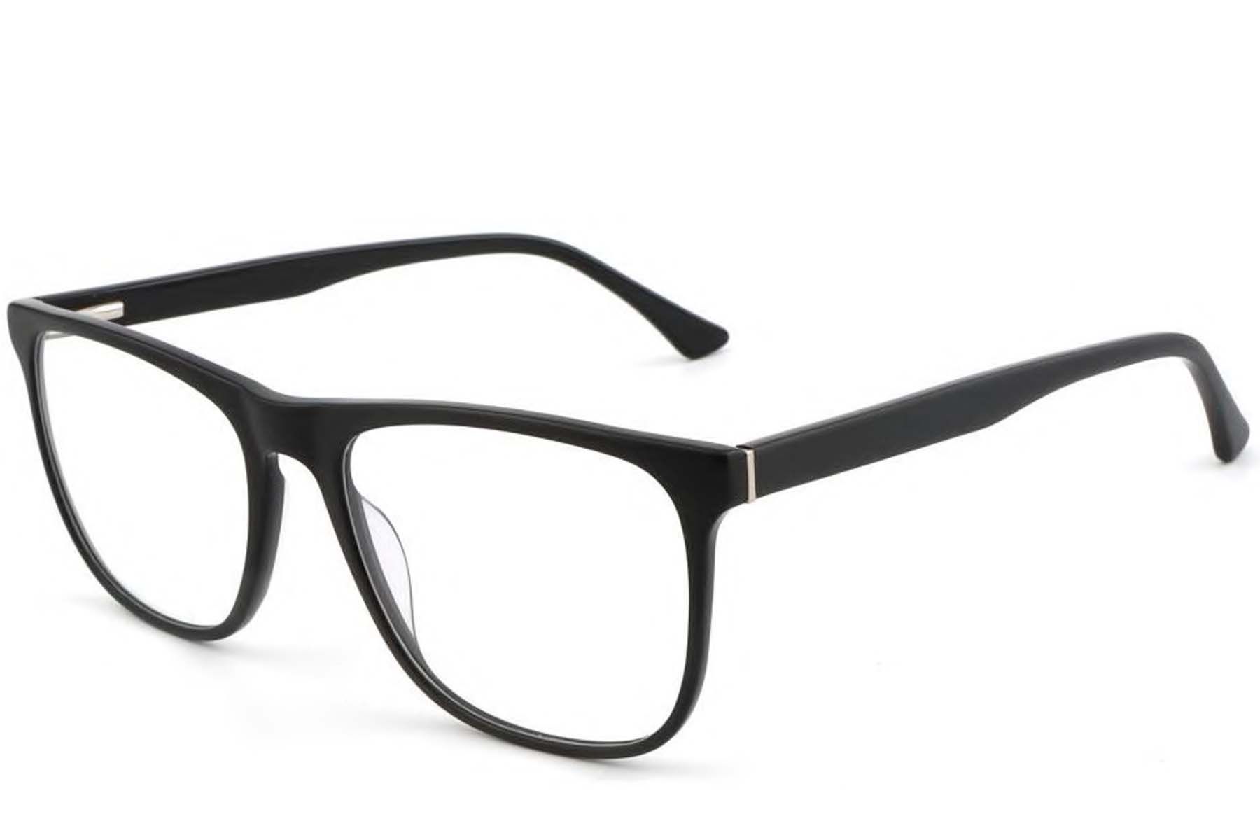 Rectangular Black Acetate Glasses #BS1902-0043