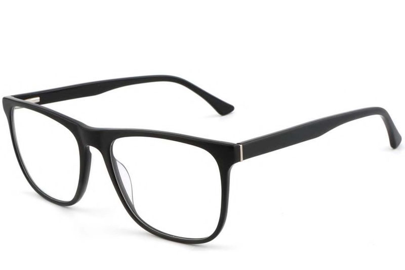 Rectangular Black Acetate Glasses #BS1902-0043