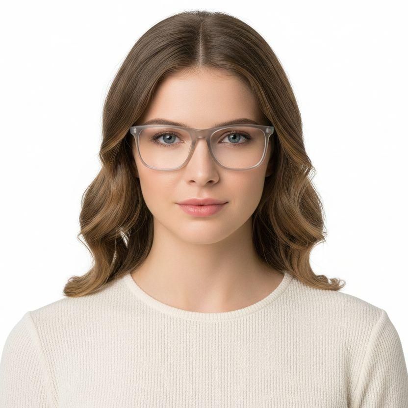 Rectangular Grey Acetate Glasses #BS1902-0045