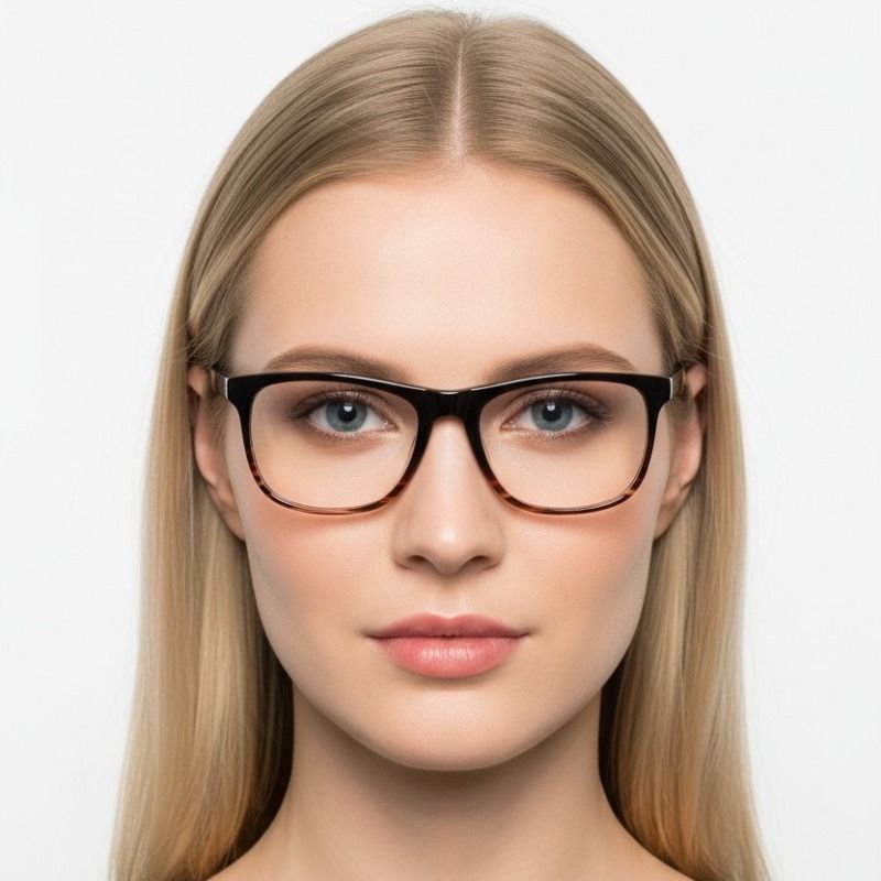 Lunettes rectangulaires en acétate écaille de tortue #BS1902-0047