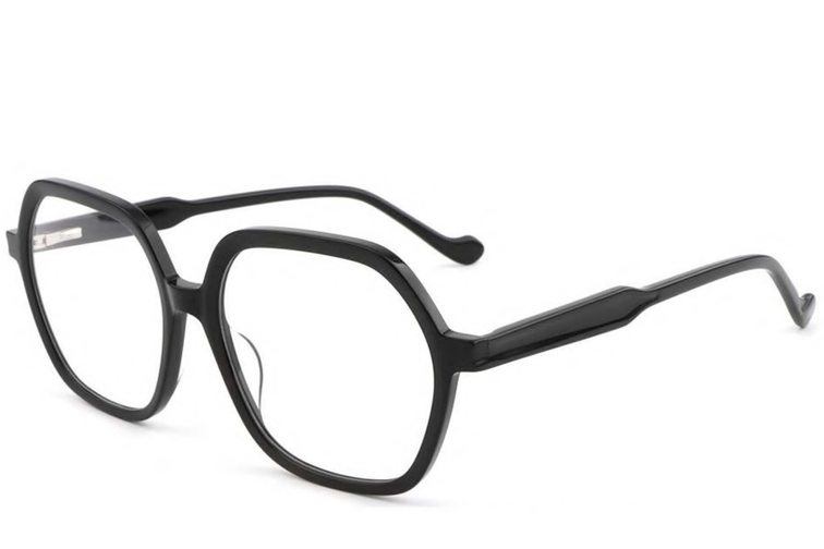 Gafas geométricas de acetato negro #BS1902-0048