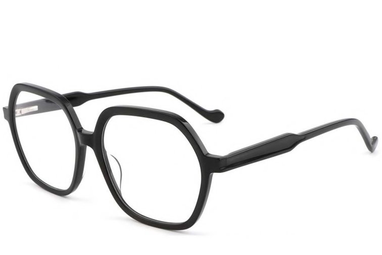 Lunettes géométriques en acétate noir #BS1902-0048