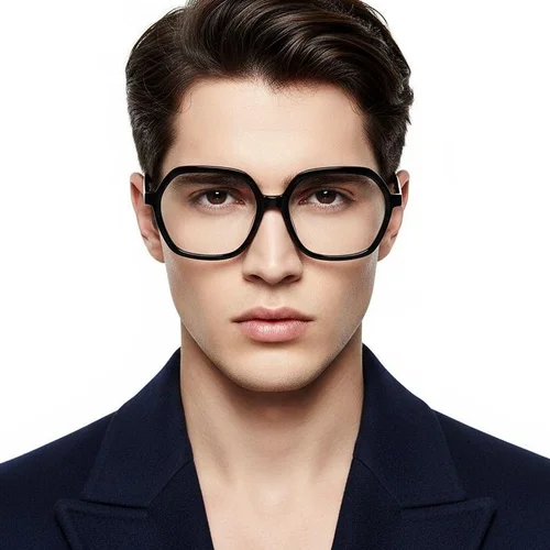 Lunettes géométriques en acétate noir #BS1902-0048