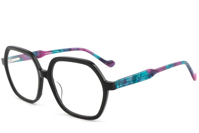 Geometric Black Acetate Glasses #BS1902-0049