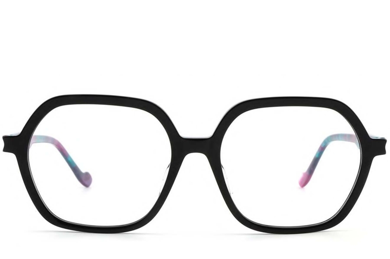 Geometric Black Acetate Glasses #BS1902-0049