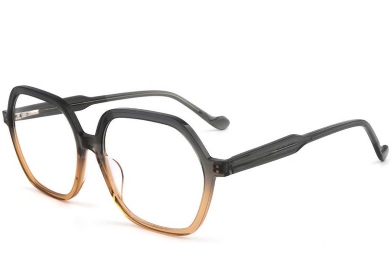 Geometric Brown Acetate Glasses #BS1902-0055