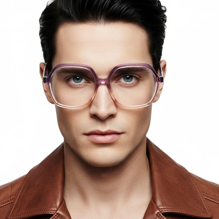 Gafas geométricas de acetato morado #BS1902-0056