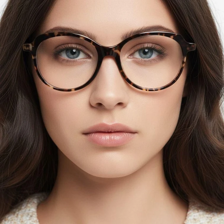 Acetatbrille mit Schmetterlingsmuster und Schildpatt-Optik #BS1902-0072